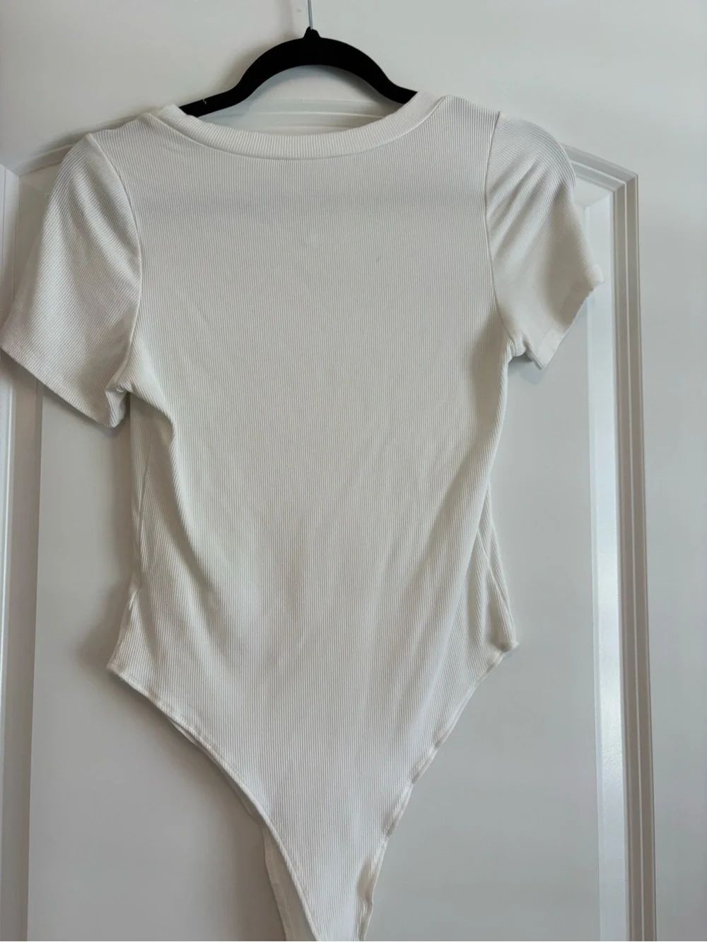 mittoshop White Short-Sleeve Ribbed Bodysuit - Picture 4 of 4
